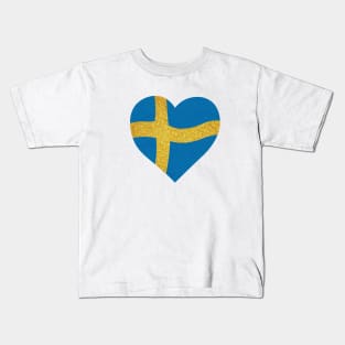 The flag of Sweden, I love sweden Kids T-Shirt